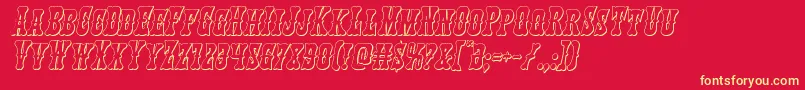 Texasranger3Dital Font – Yellow Fonts on Red Background