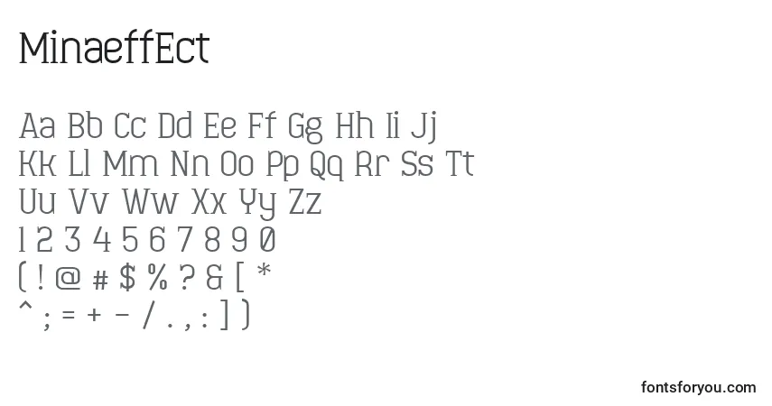 MinaeffEctフォント–アルファベット、数字、特殊文字