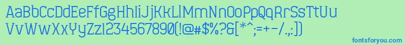 Czcionka MinaeffEct – niebieskie czcionki na zielonym tle