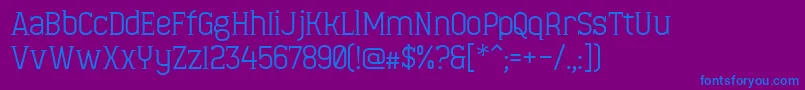 フォントMinaeffEct – 紫色の背景に青い文字