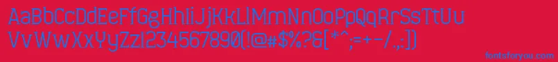 フォントMinaeffEct – 赤い背景に青い文字
