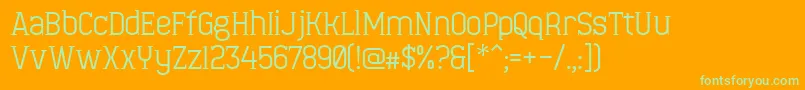 MinaeffEct Font – Green Fonts on Orange Background