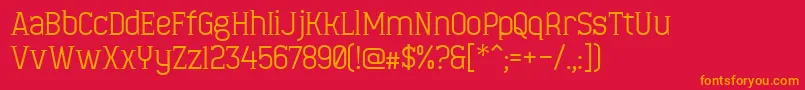 MinaeffEct Font – Orange Fonts on Red Background