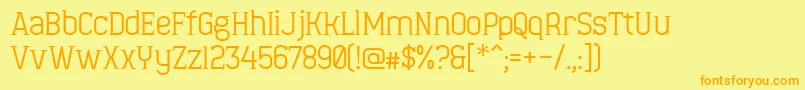 フォントMinaeffEct – オレンジの文字が黄色の背景にあります。