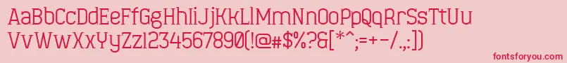 フォントMinaeffEct – ピンクの背景に赤い文字