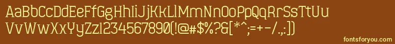 フォントMinaeffEct – 黄色のフォント、茶色の背景
