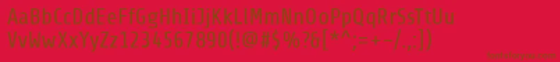 フォントShareRegular – 赤い背景に茶色の文字