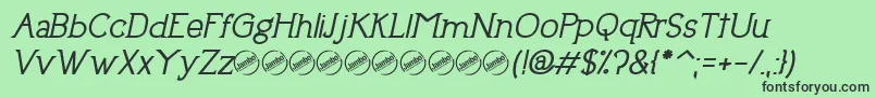 UptownEleganceBoldItalic Font – Black Fonts on Green Background
