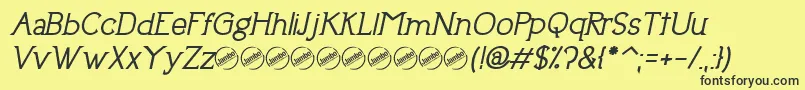 UptownEleganceBoldItalic Font – Black Fonts on Yellow Background