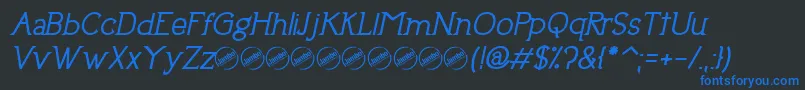 UptownEleganceBoldItalic Font – Blue Fonts on Black Background