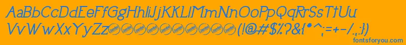 Police UptownEleganceBoldItalic – polices bleues sur fond orange