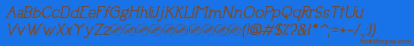 UptownEleganceBoldItalic Font – Brown Fonts on Blue Background