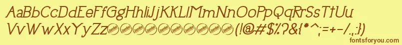 UptownEleganceBoldItalic Font – Brown Fonts on Yellow Background