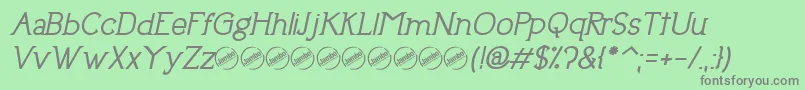 UptownEleganceBoldItalic Font – Gray Fonts on Green Background