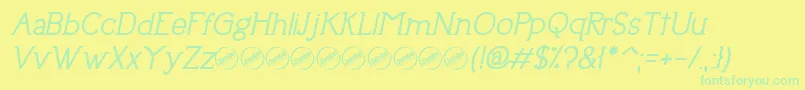 Police UptownEleganceBoldItalic – polices vertes sur fond jaune