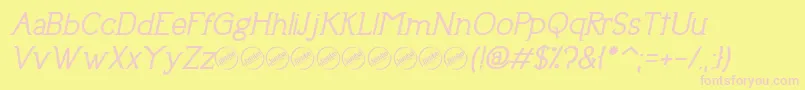 UptownEleganceBoldItalic Font – Pink Fonts on Yellow Background