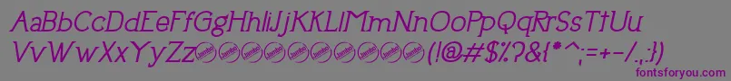 UptownEleganceBoldItalic Font – Purple Fonts on Gray Background