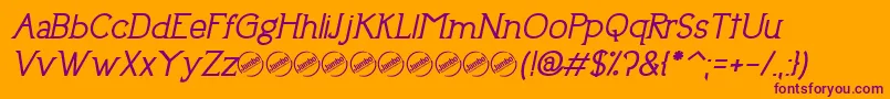 UptownEleganceBoldItalic Font – Purple Fonts on Orange Background