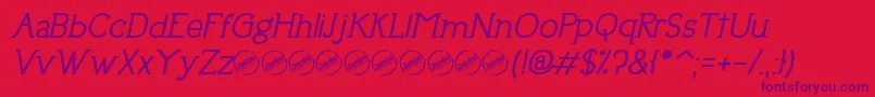 UptownEleganceBoldItalic Font – Purple Fonts on Red Background
