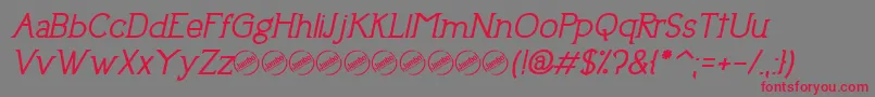 UptownEleganceBoldItalic Font – Red Fonts on Gray Background