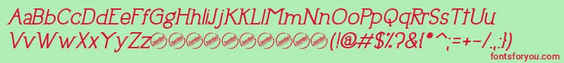 UptownEleganceBoldItalic Font – Red Fonts on Green Background