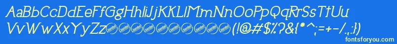 UptownEleganceBoldItalic Font – Yellow Fonts on Blue Background