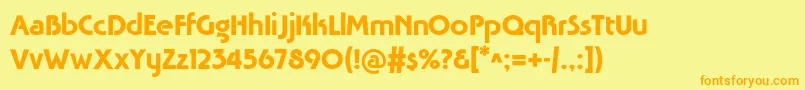 Tavridac Font – Orange Fonts on Yellow Background