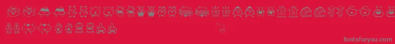 Weitere Informationen zur Spacedude-Schriftart Spacedude-Schriftart – Graue Schriften auf rotem Hintergrund