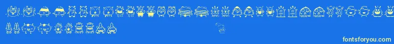 Spacedude Font – Yellow Fonts on Blue Background
