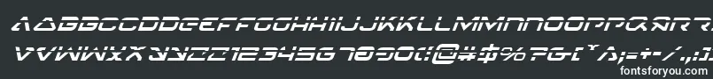 フォント4114BlasterLaserItalic – 黒い背景に白い文字