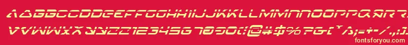 フォント4114BlasterLaserItalic – 黄色の文字、赤い背景