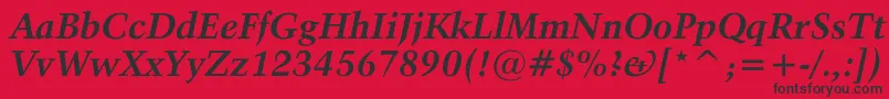 Fonte ActivaBoldital – fontes pretas em um fundo vermelho