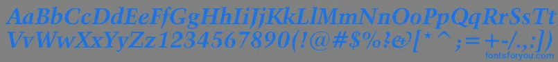 フォントActivaBoldital – 灰色の背景に青い文字