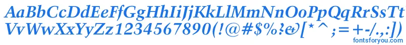 フォントActivaBoldital – 白い背景に青い文字