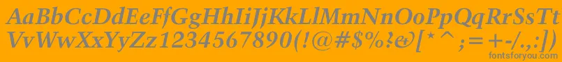 フォントActivaBoldital – オレンジの背景に灰色の文字