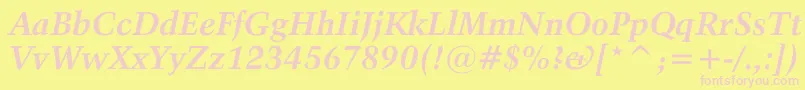 ActivaBoldital Font – Pink Fonts on Yellow Background