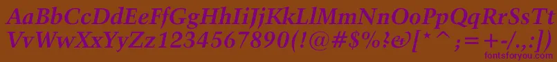 ActivaBoldital Font – Purple Fonts on Brown Background