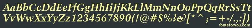 フォントActivaBoldital – 黒い背景に黄色の文字