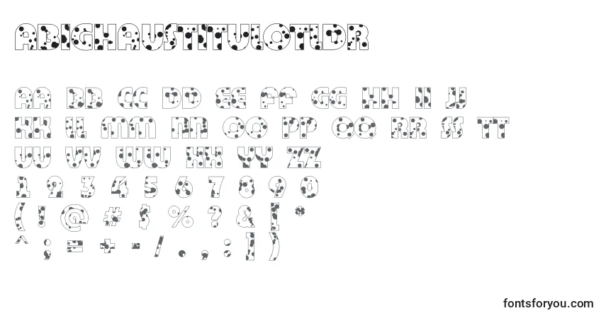 Schriftart ABighaustitulotldr – Alphabet, Zahlen, spezielle Symbole