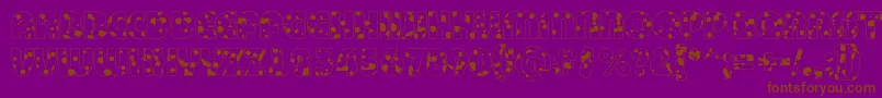 ABighaustitulotldr-Schriftart – Braune Schriften auf violettem Hintergrund