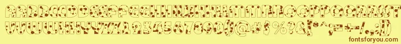 ABighaustitulotldr Font – Brown Fonts on Yellow Background