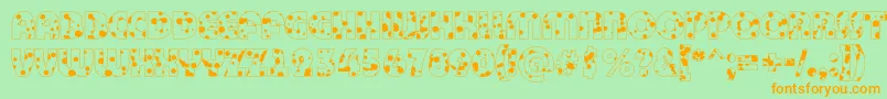 ABighaustitulotldr Font – Orange Fonts on Green Background