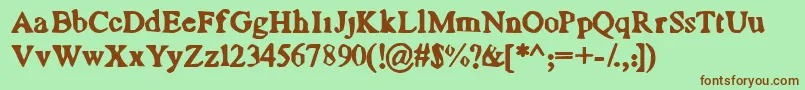 Mope Font – Brown Fonts on Green Background