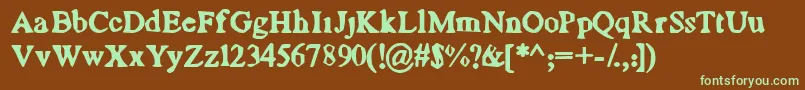 Mope Font – Green Fonts on Brown Background