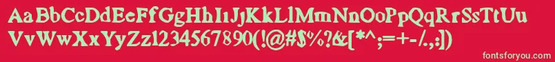 Mope Font – Green Fonts on Red Background