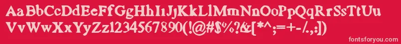 Mope Font – Pink Fonts on Red Background