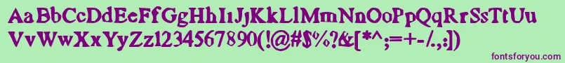 Mope Font – Purple Fonts on Green Background