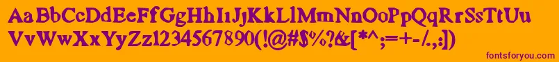 Mope Font – Purple Fonts on Orange Background