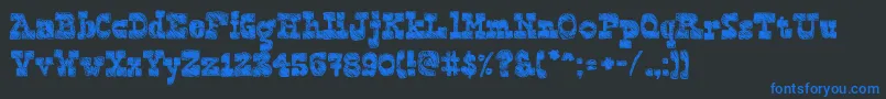 NonCommercialBlockography Font – Blue Fonts on Black Background