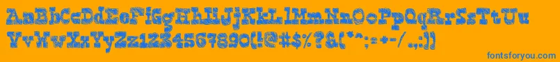 NonCommercialBlockography Font – Blue Fonts on Orange Background